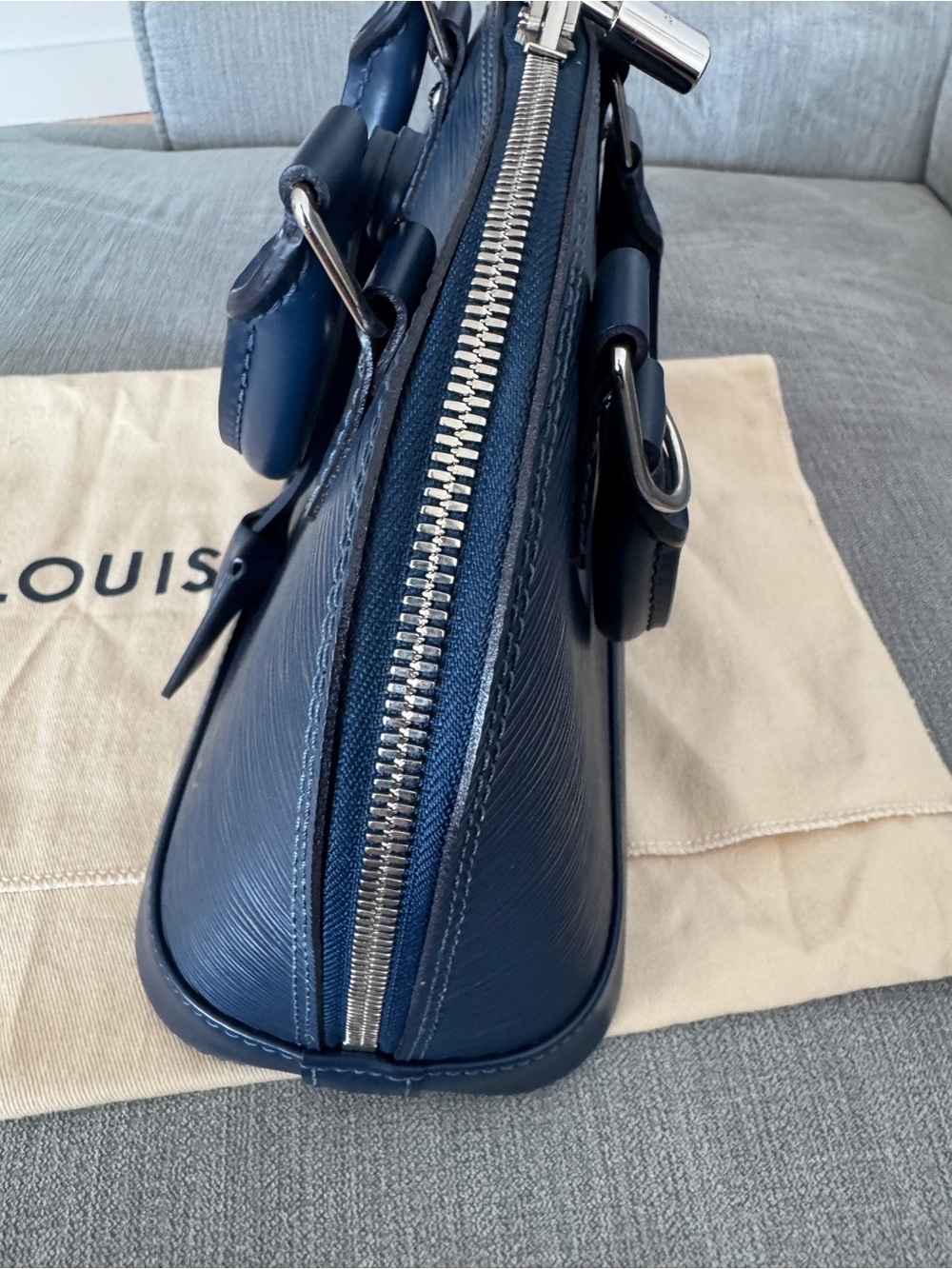 Louis Vuitton Navy Blue Epi Alma Satchel - Picture 7 of 9